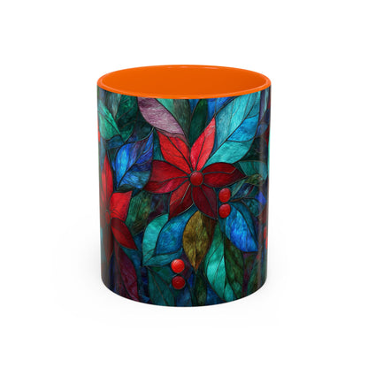Christmas Poinsettia Floral Coffee Ceramic Mug