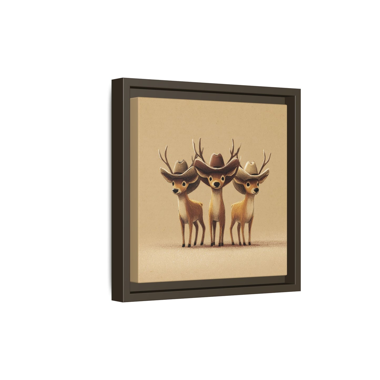 Cowboy Reindeers Christmas Framed Canvas Wall Art