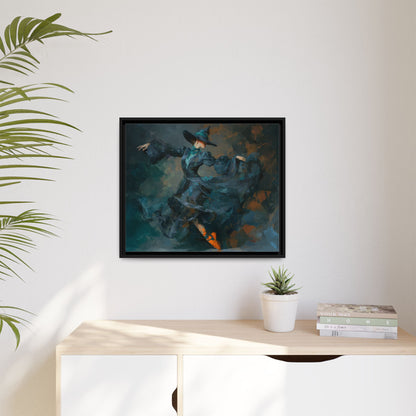 Dancing Witch Framed Canvas Wall Art