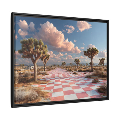 Checkered Desert Framed Canvas Wall Art