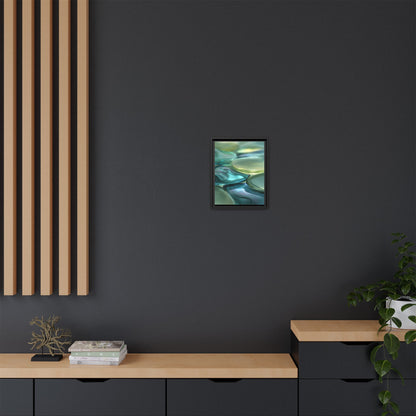 Abstract Green Stones Framed Canvas Wall Art