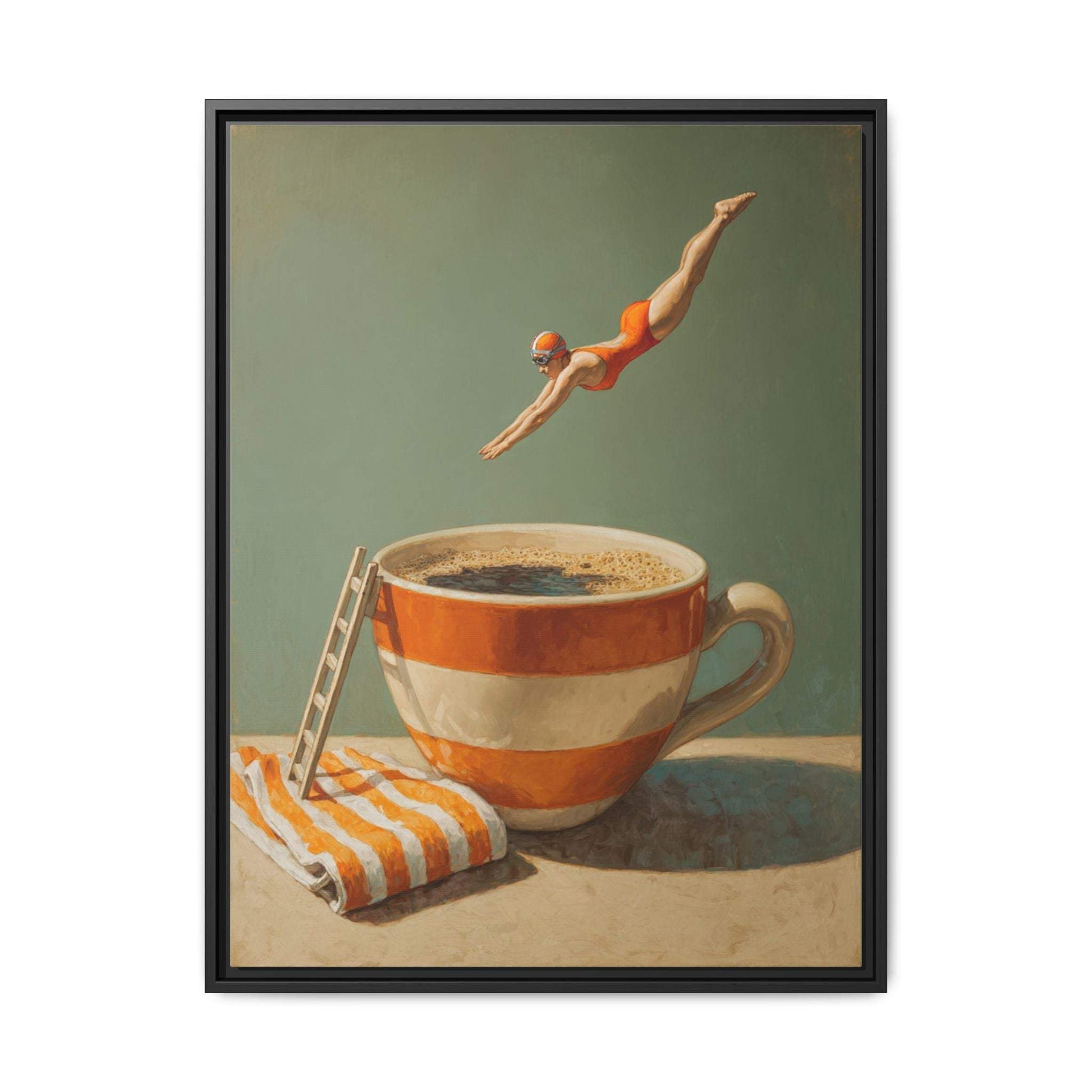 Retro Coffee Lover Framed Canvas