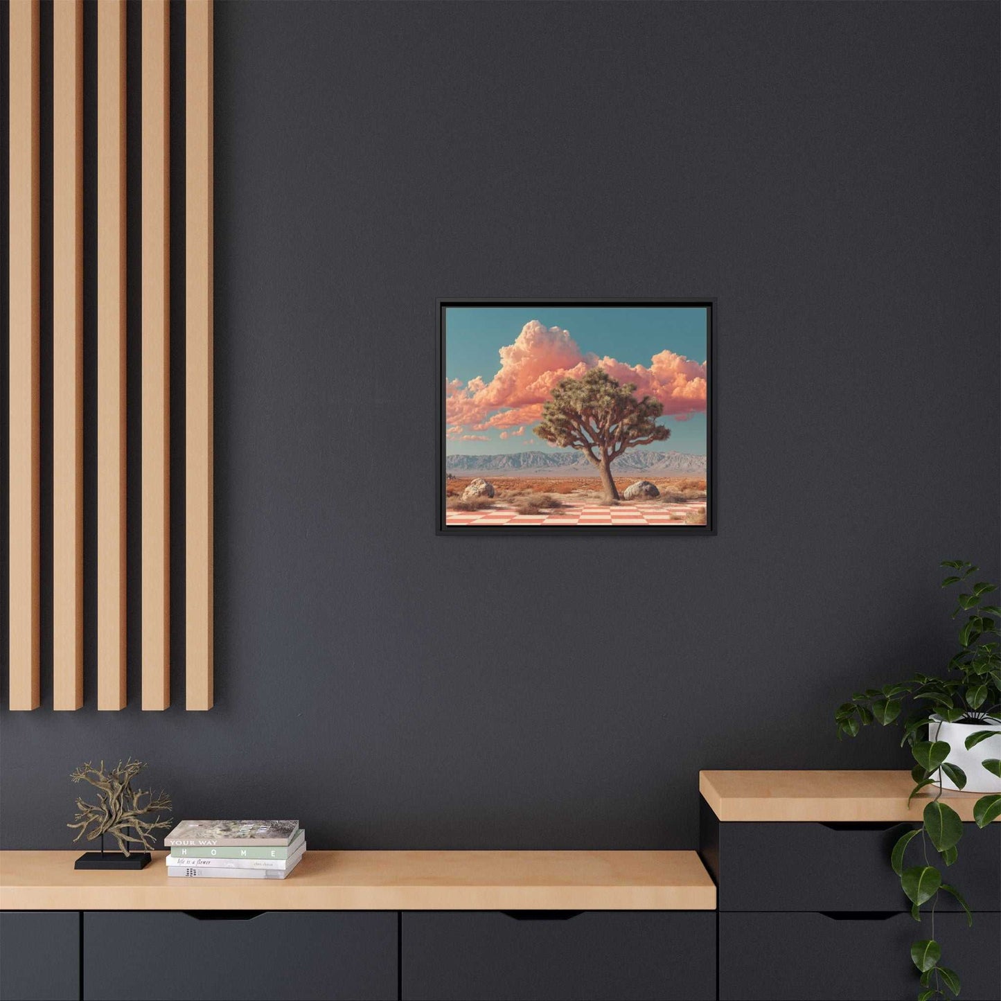 Pink Desert Framed Canvas Wall Art