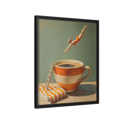Retro Coffee Lover Framed Canvas