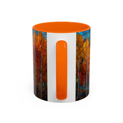 Autumn Mountain Stained Glass Effect Coffee Mug