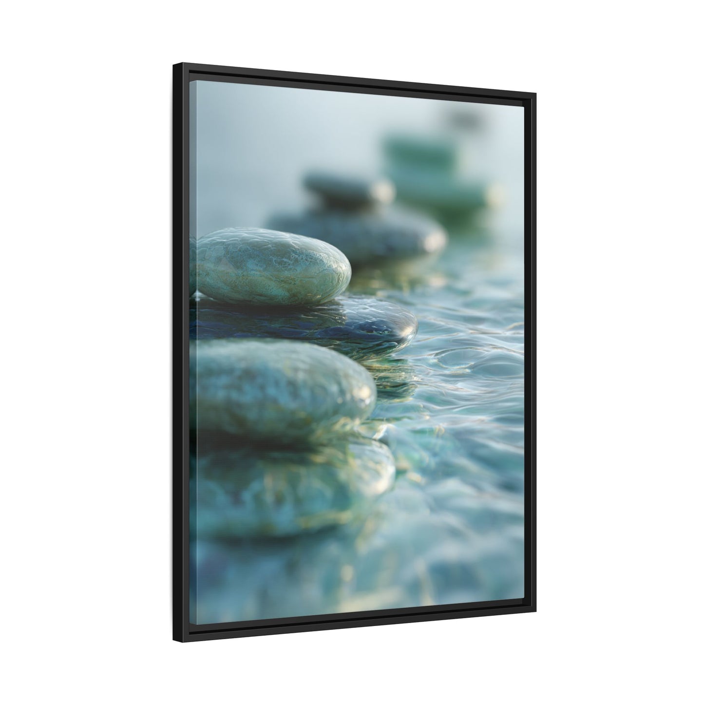 Stone Framed Canvas Wall Art- Zen Wall Decor