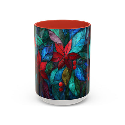Christmas Poinsettia Floral Coffee Ceramic Mug