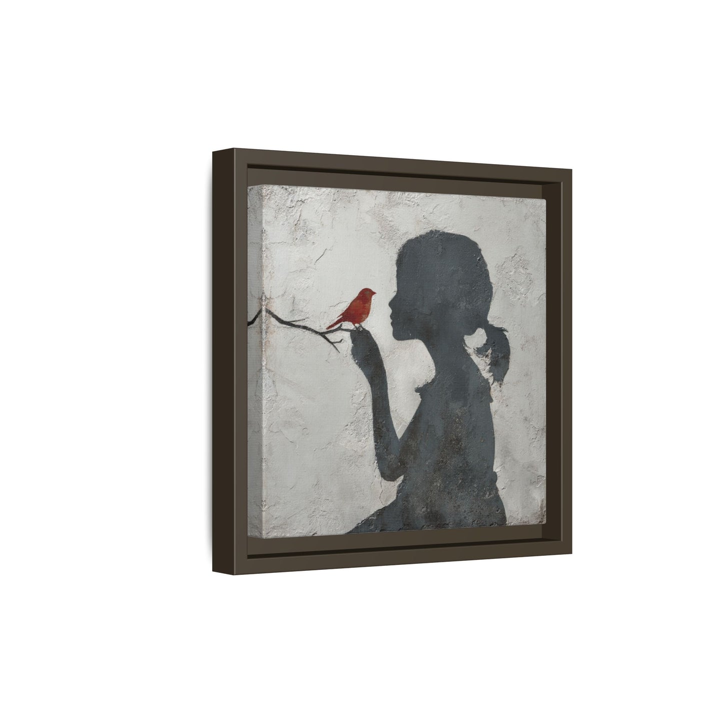 Child silhouette Square Framed Canvas Wall Art