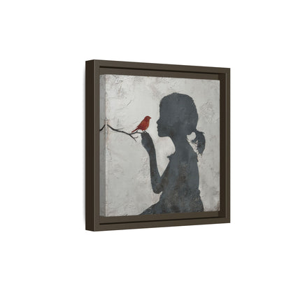 Child silhouette Square Framed Canvas Wall Art