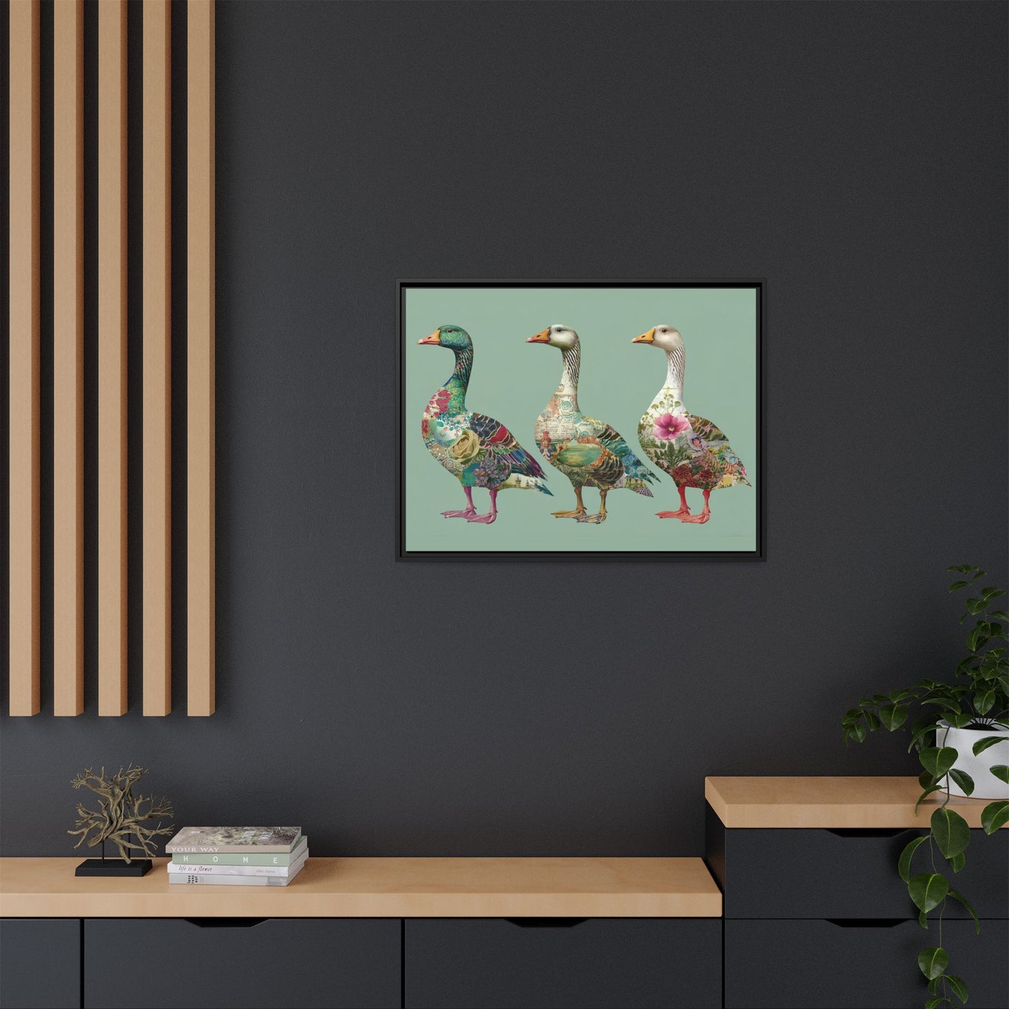 Dopamine Goose Framed Canvas Wall Art
