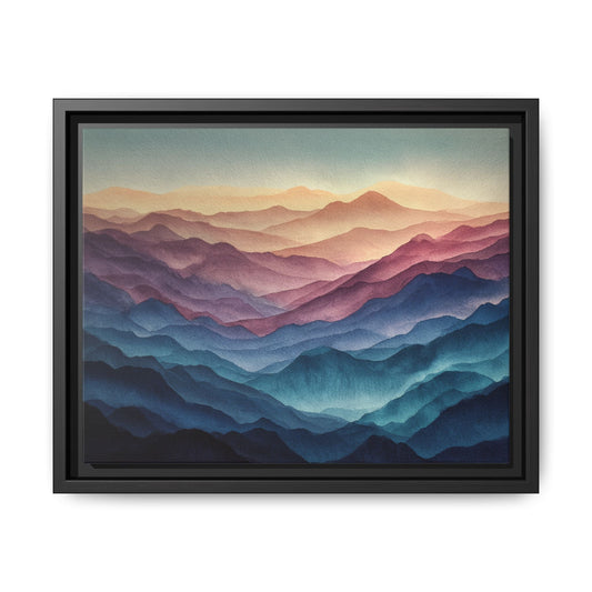 Abstract Mountains Framed Canvas Wall Art