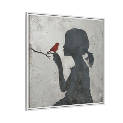 Child silhouette Square Framed Canvas Wall Art