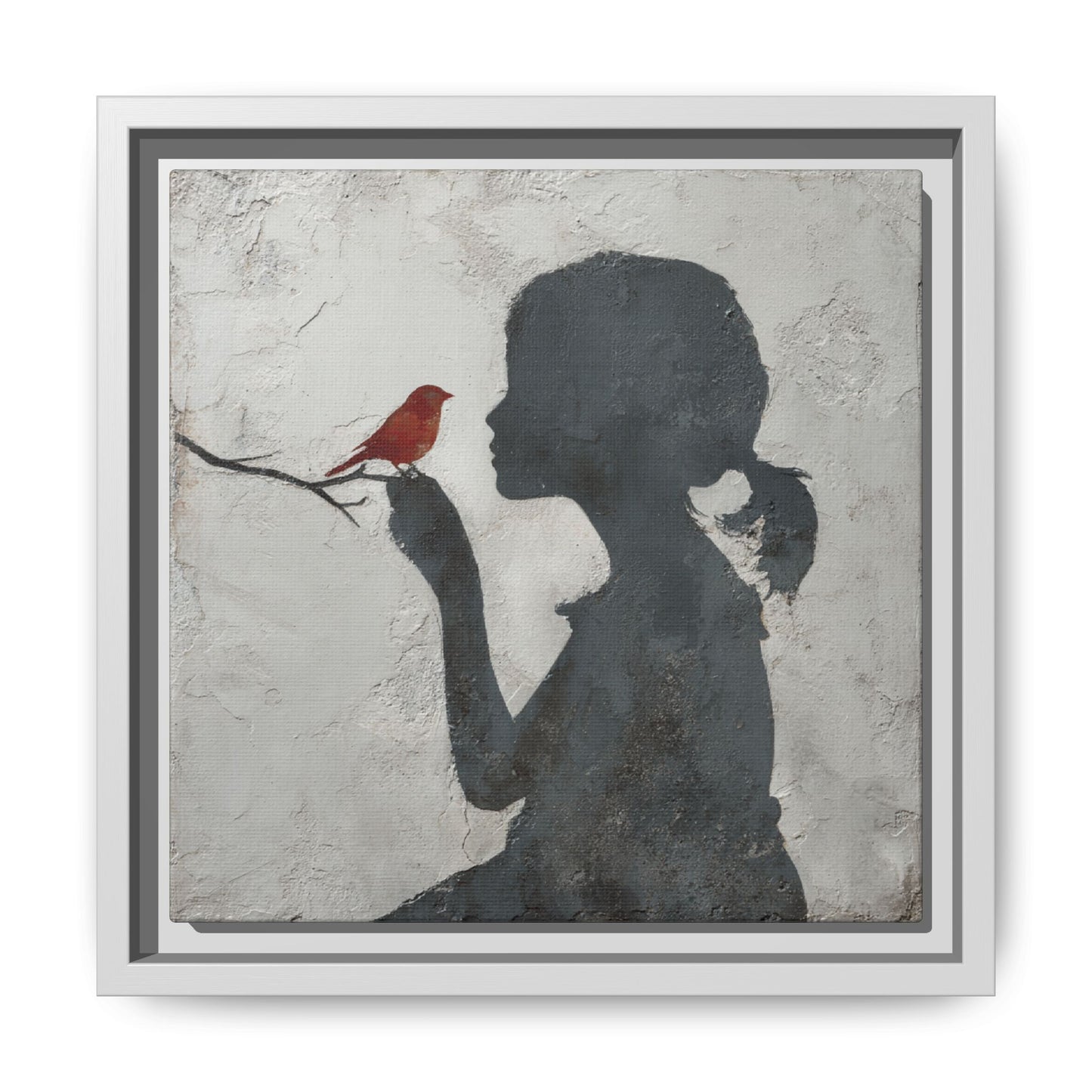 Child silhouette Square Framed Canvas Wall Art