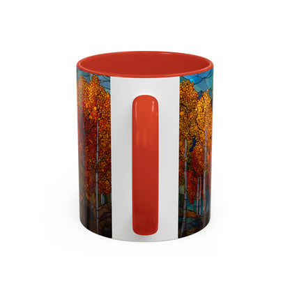 Autumn Mountain Stained Glass Effect Coffee Mug