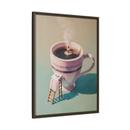 Funny Coffee Lover Framed Canvas Wall Art