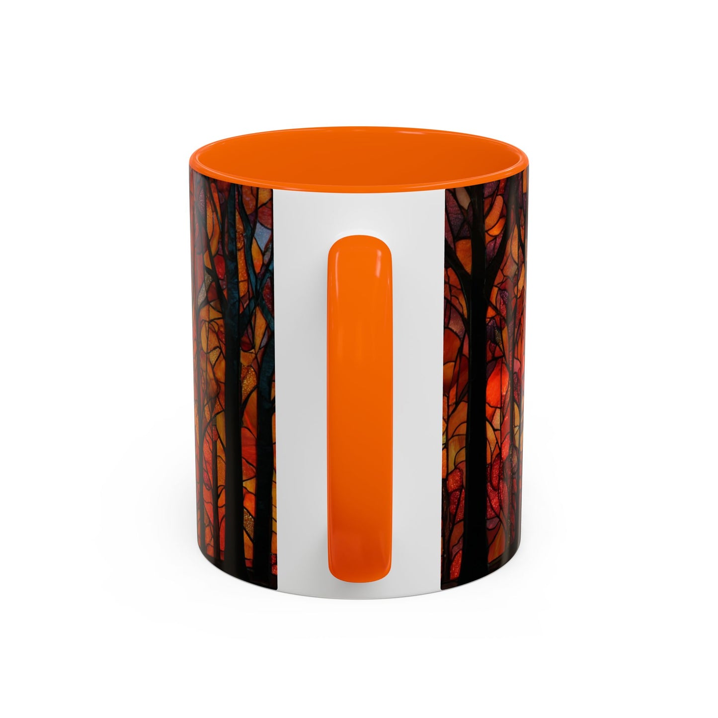 Autumn and Black Cat Stained Glass Effect Mug