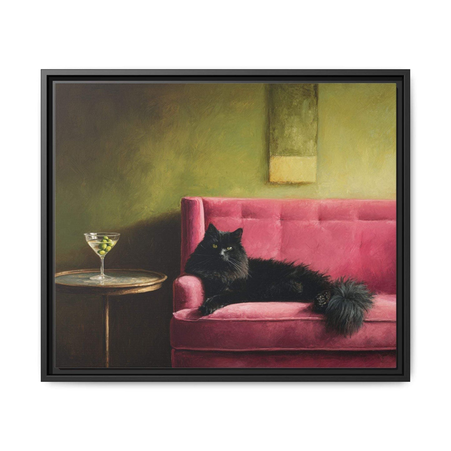 Funny Black Cat on Sofa