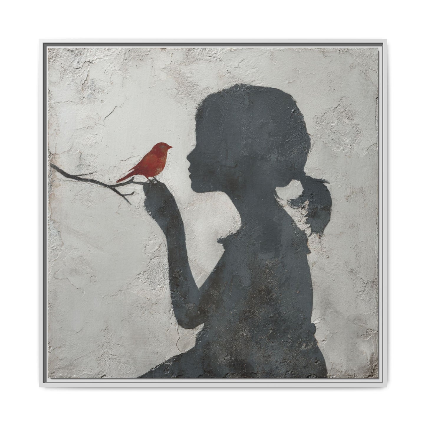 Child silhouette Square Framed Canvas Wall Art