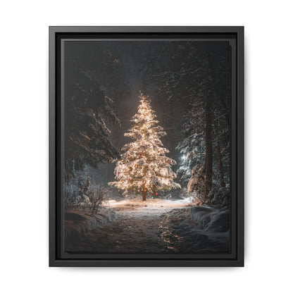 Bright Christmas Tree Framed Canvas Wall Art