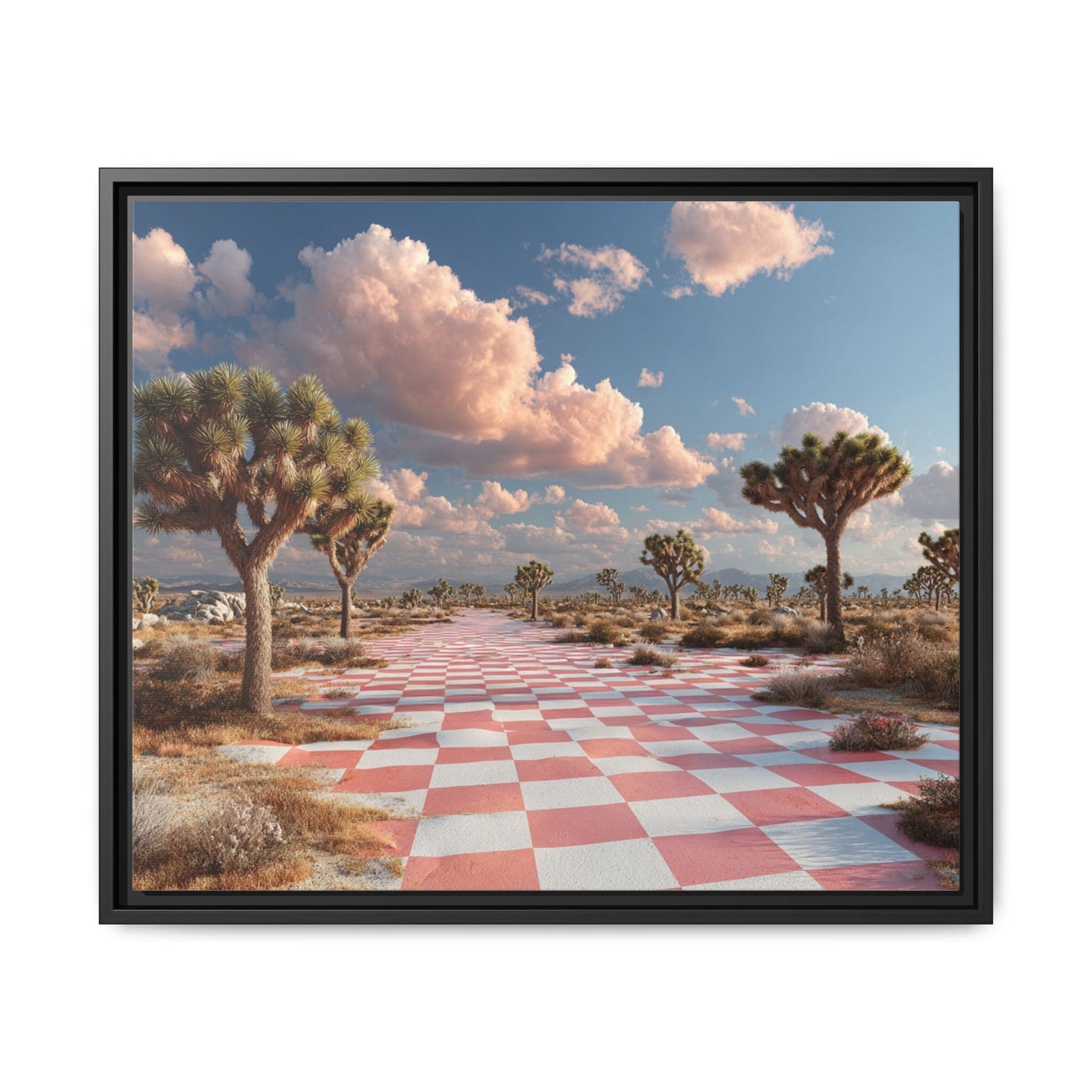 Checkered Desert Framed Canvas Wall Art