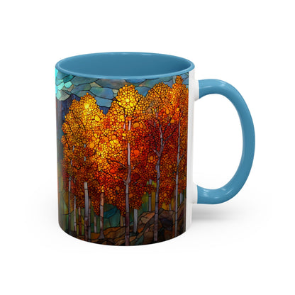 Autumn Mountain Stained Glass Effect Coffee Mug