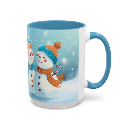 Winter Snowman Accent Coffee Ceramic Mug