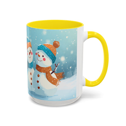 Winter Snowman Accent Coffee Ceramic Mug