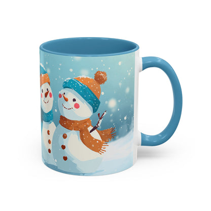 Winter Snowman Accent Coffee Ceramic Mug