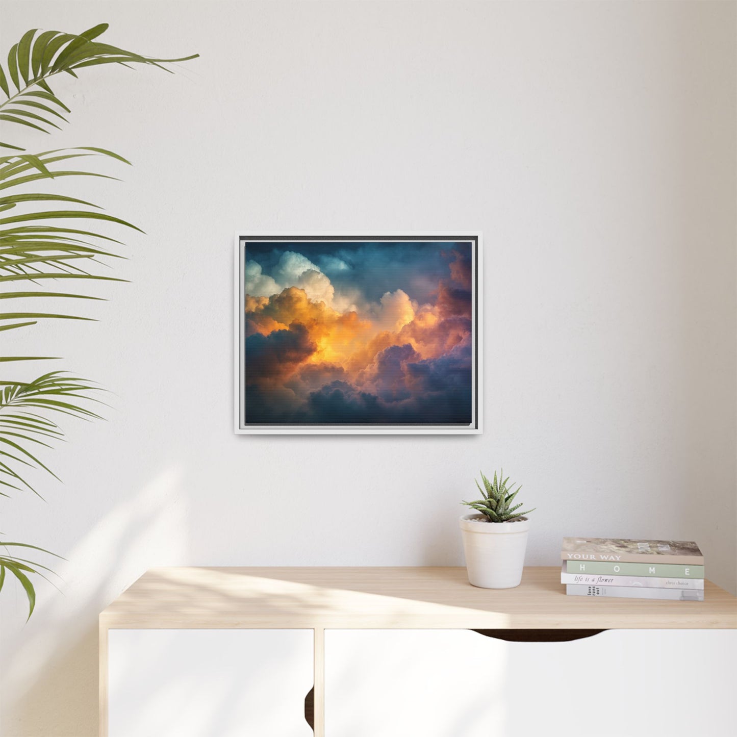 Calming Sky Cloud Framed Canvas Wall Art