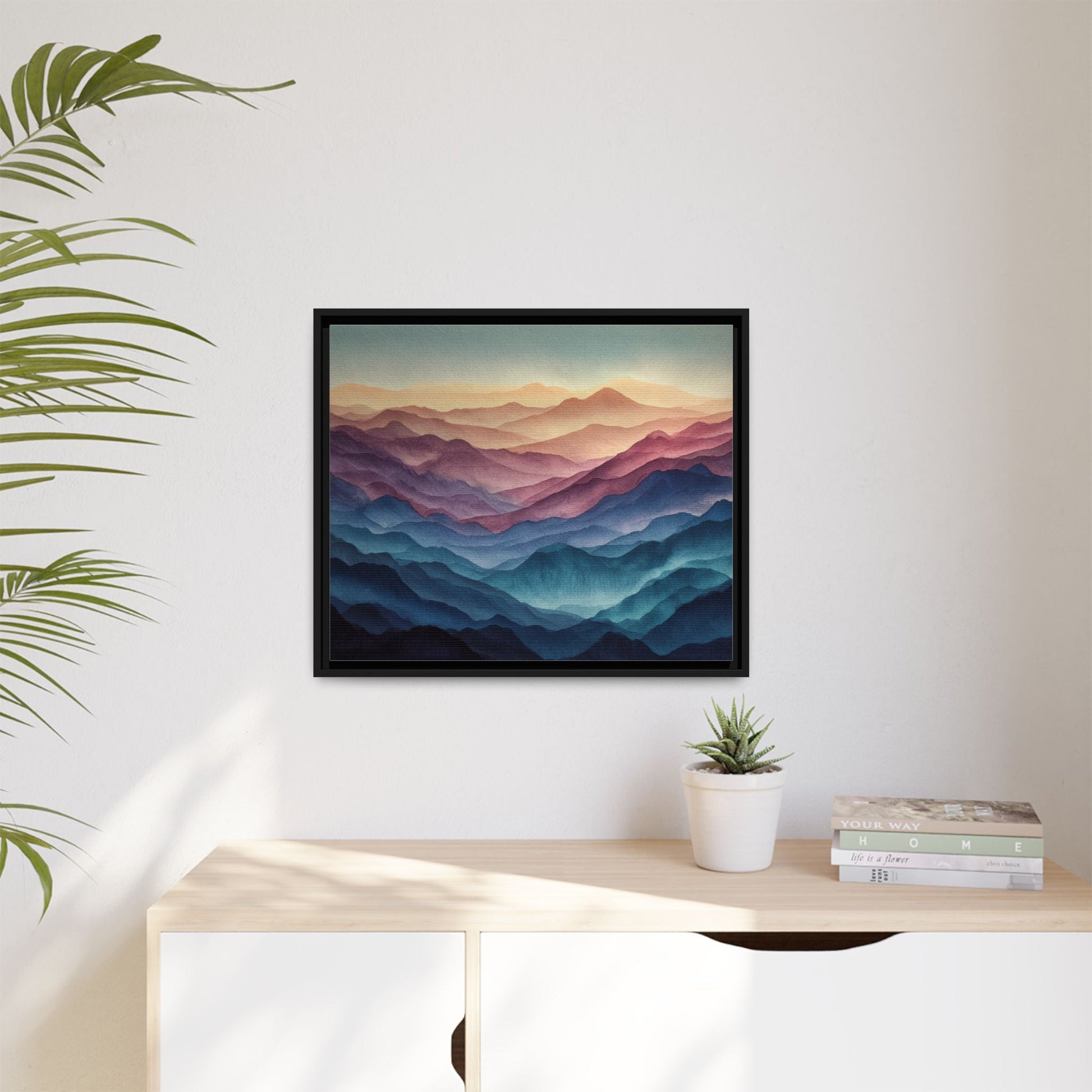 Abstract Mountains Framed Canvas Wall Art