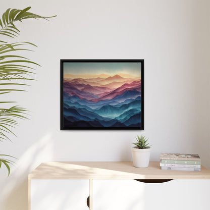 Abstract Mountains Framed Canvas Wall Art