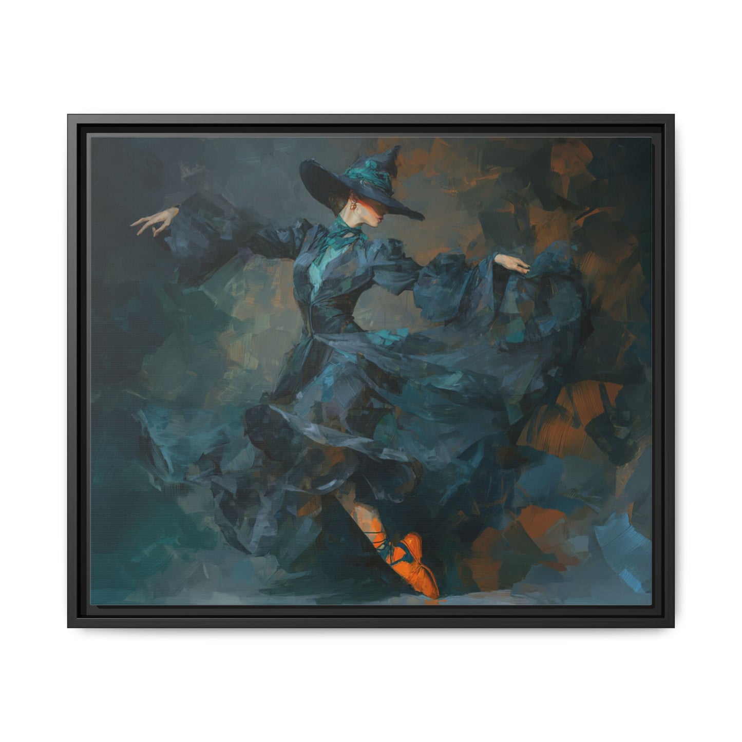 Dancing Witch Framed Canvas Wall Art