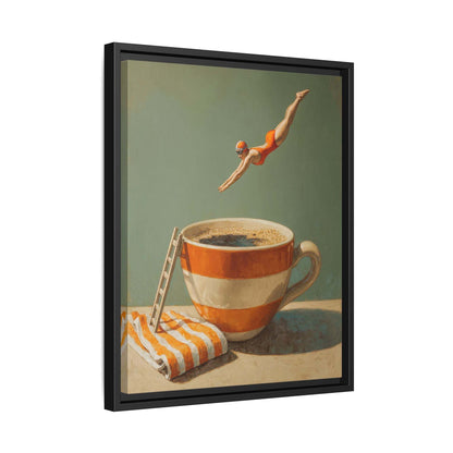 Retro Coffee Lover Framed Canvas