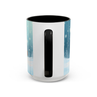 Winter Snowman Accent Coffee Ceramic Mug