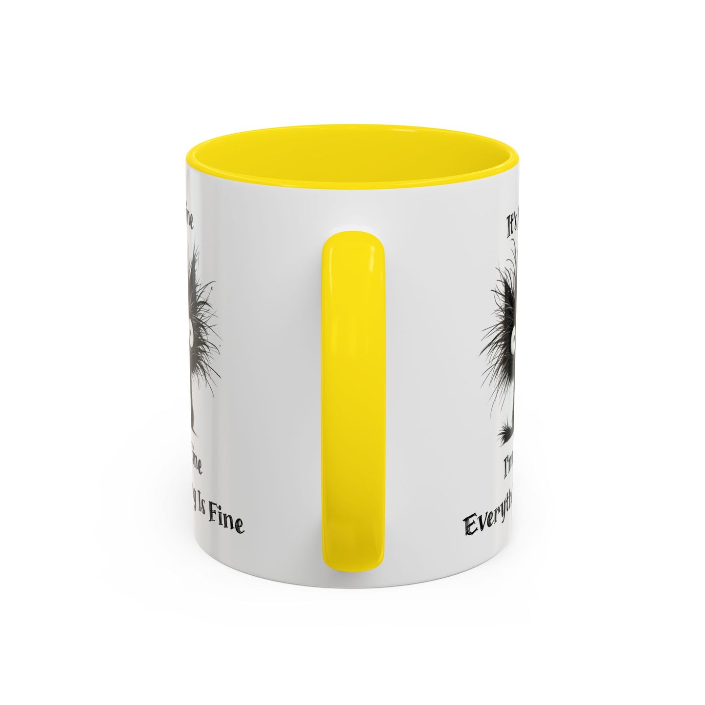 "It's Fine I'm Fine Everything Is Fine" Black Cat Mug