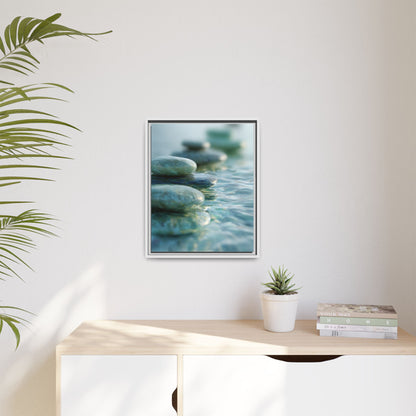 Stone Framed Canvas Wall Art- Zen Wall Decor