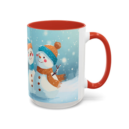 Winter Snowman Accent Coffee Ceramic Mug