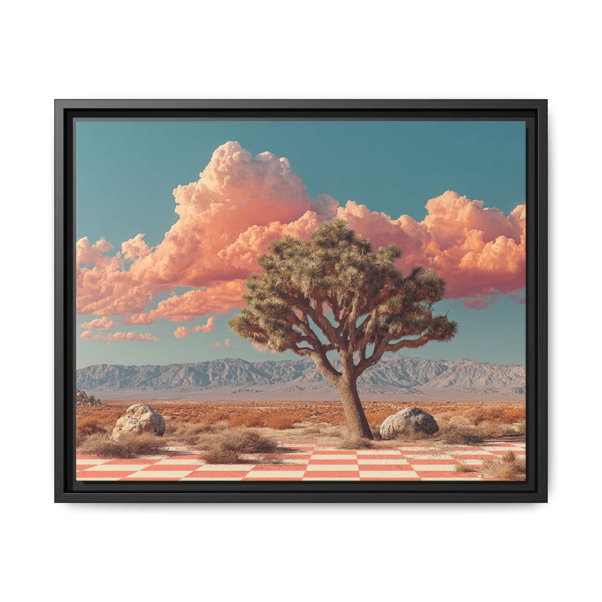 Pink Desert Framed Canvas Wall Art