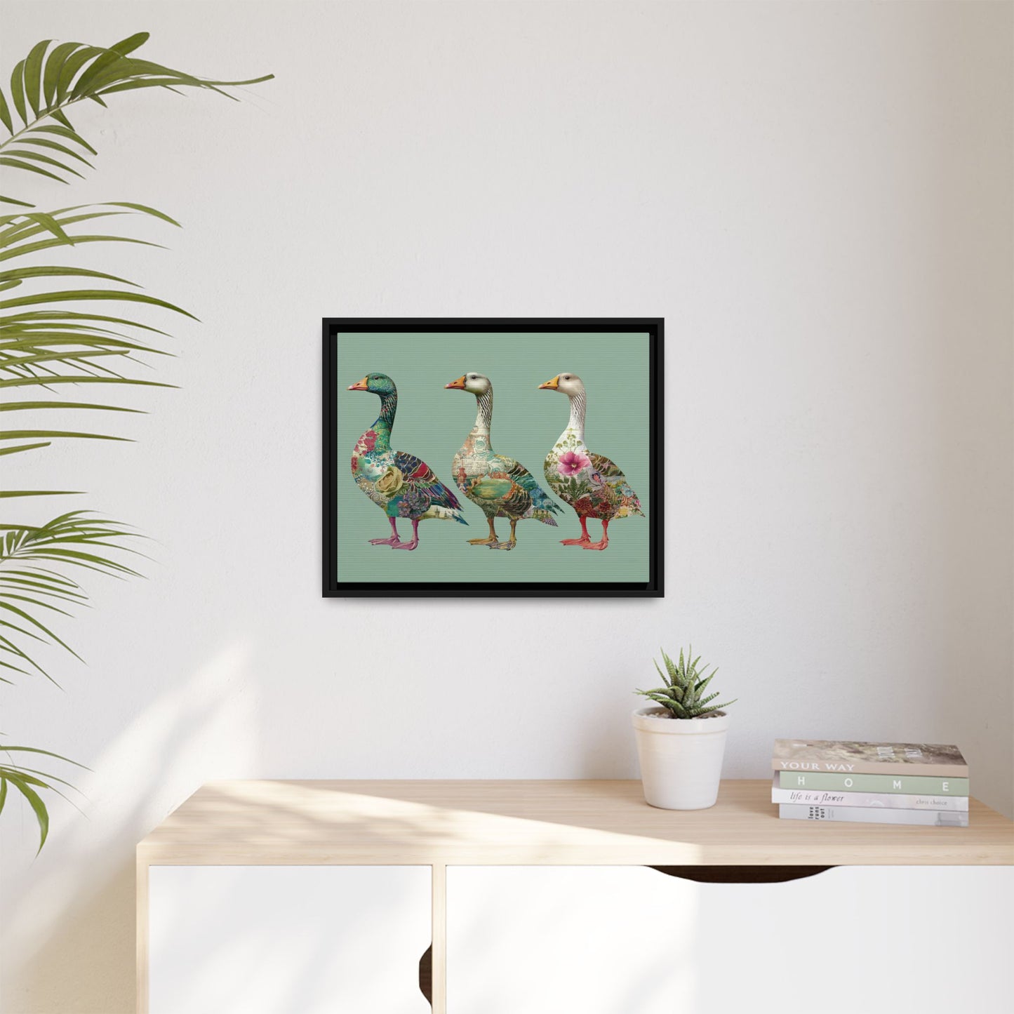 Dopamine Goose Framed Canvas Wall Art