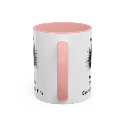 "It's Fine I'm Fine Everything Is Fine" Black Cat Mug