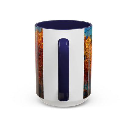Autumn Mountain Stained Glass Effect Coffee Mug