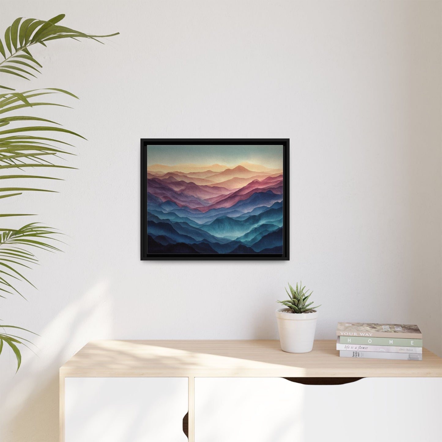 Abstract Mountains Framed Canvas Wall Art