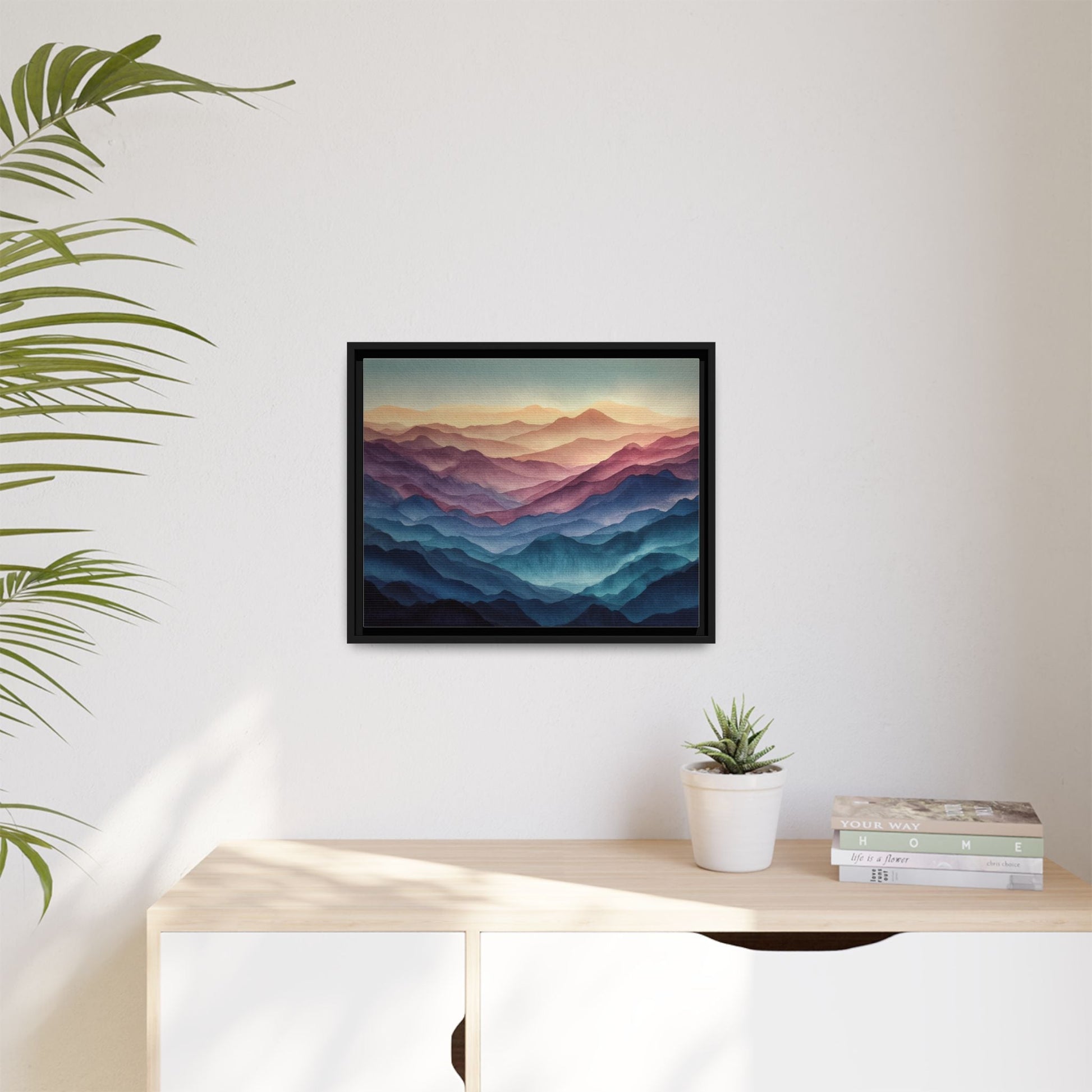 Abstract Mountains Framed Canvas Wall Art