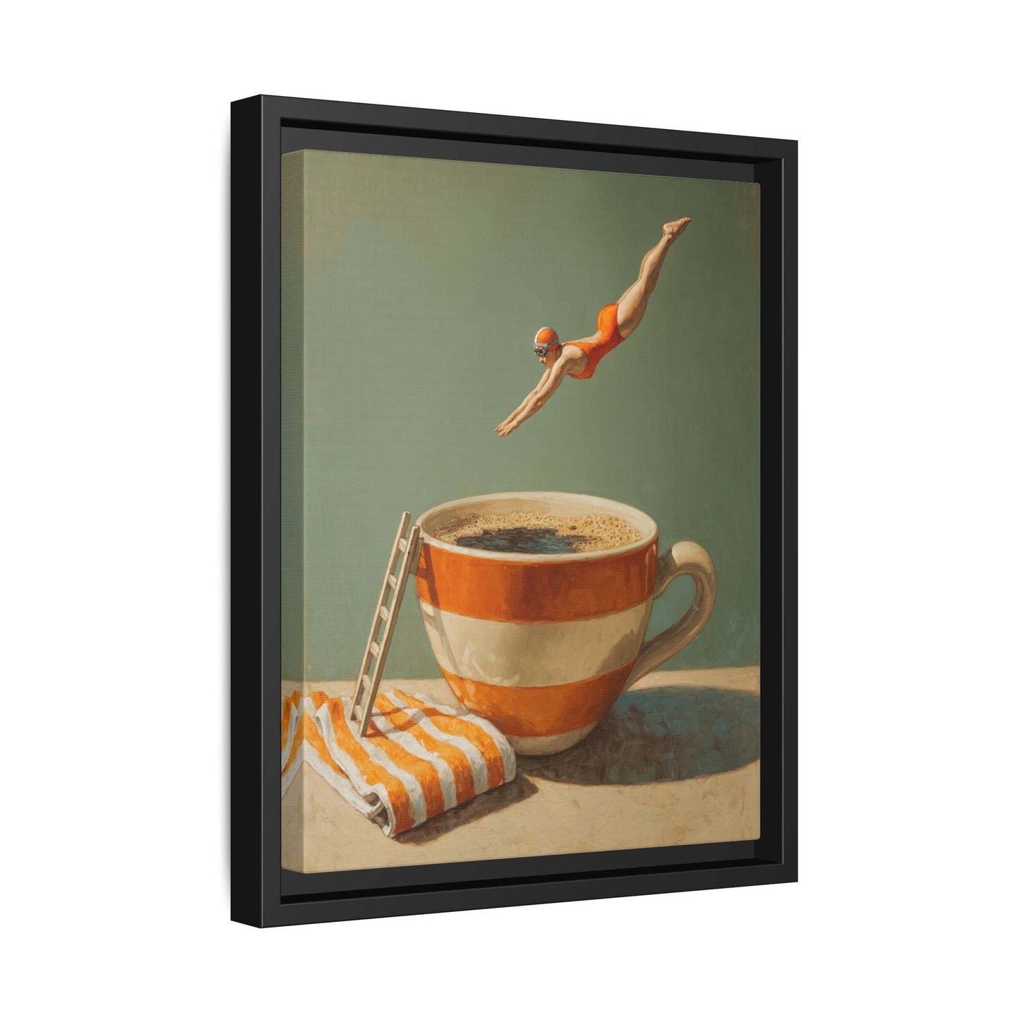 Retro Coffee Lover Framed Canvas
