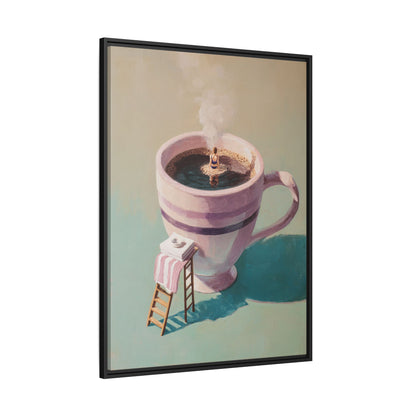 Funny Coffee Lover Framed Canvas Wall Art