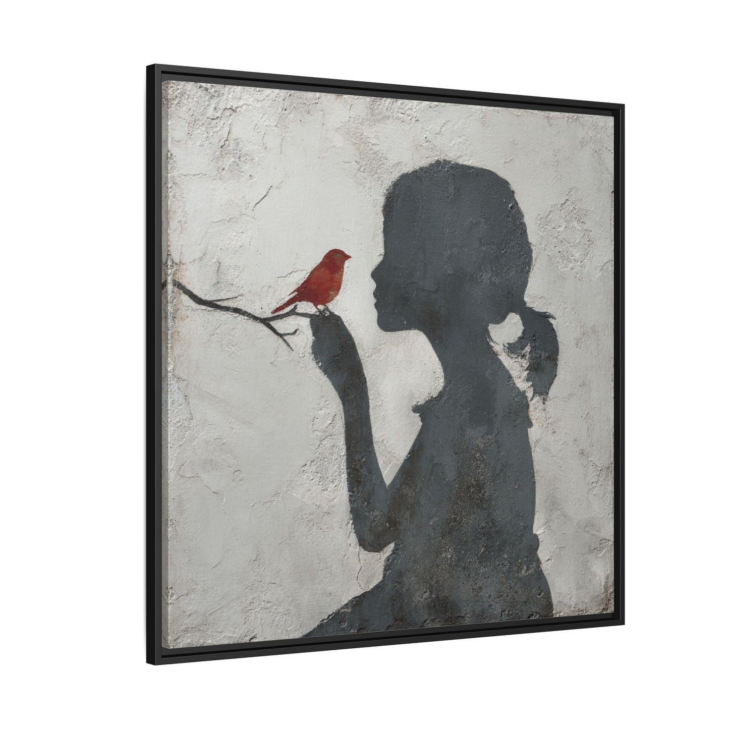 Child silhouette Square Framed Canvas Wall Art