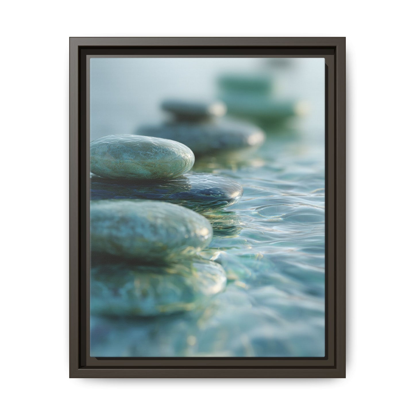 Stone Framed Canvas Wall Art- Zen Wall Decor