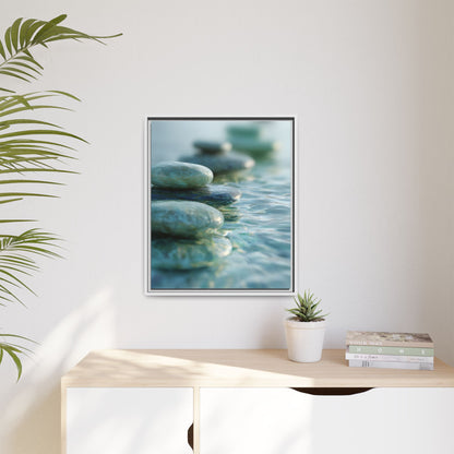 Stone Framed Canvas Wall Art- Zen Wall Decor