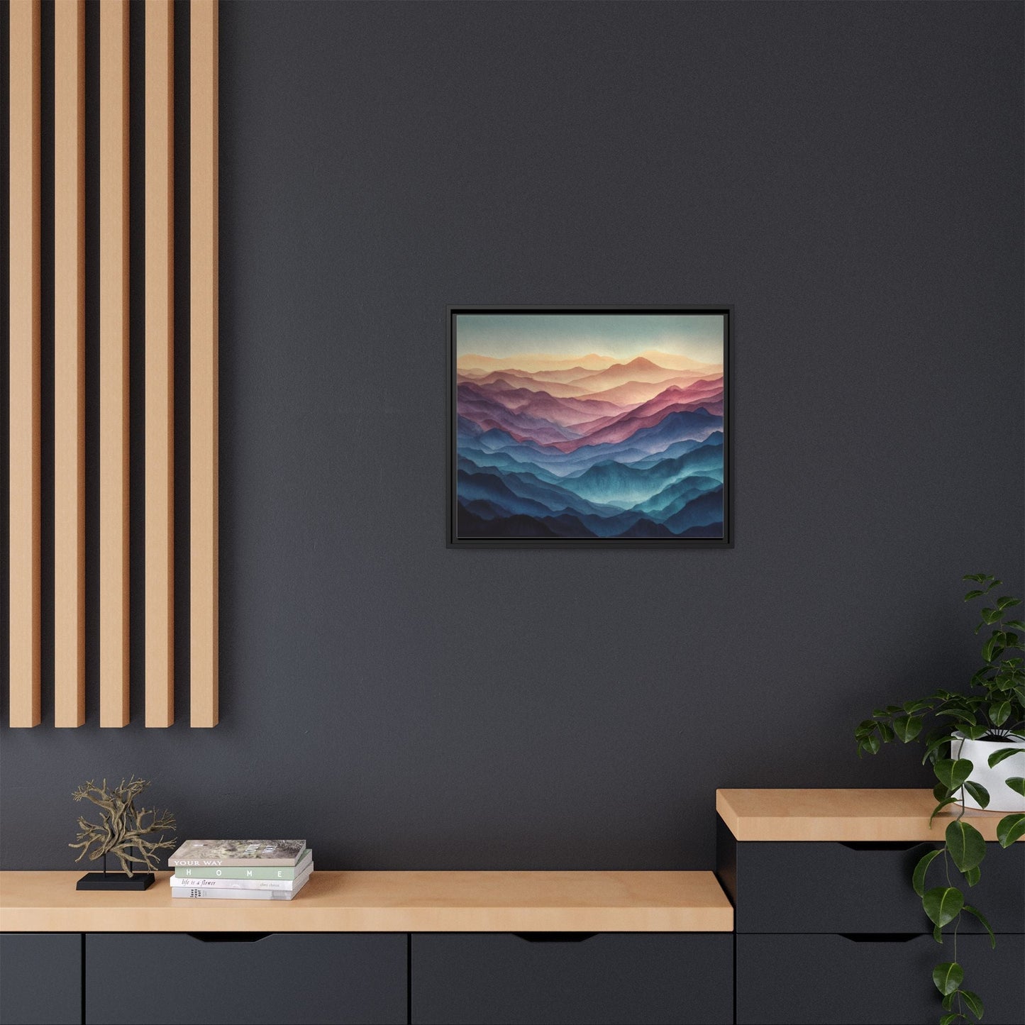 Abstract Mountains Framed Canvas Wall Art