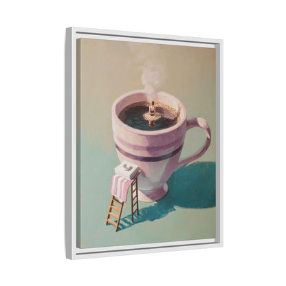 Funny Coffee Lover Framed Canvas Wall Art